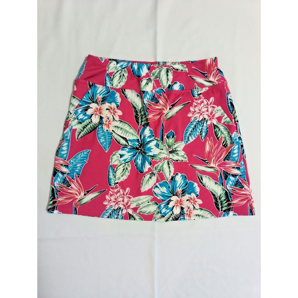 Tommy Bahama Golf Womens XS Pink Tropical Floral Skirt Hibiscus Stretch
